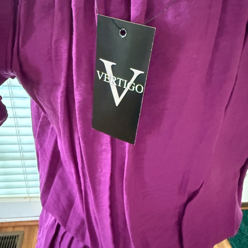 Purple Ruffled Mini Dress - Picture 3 of 4